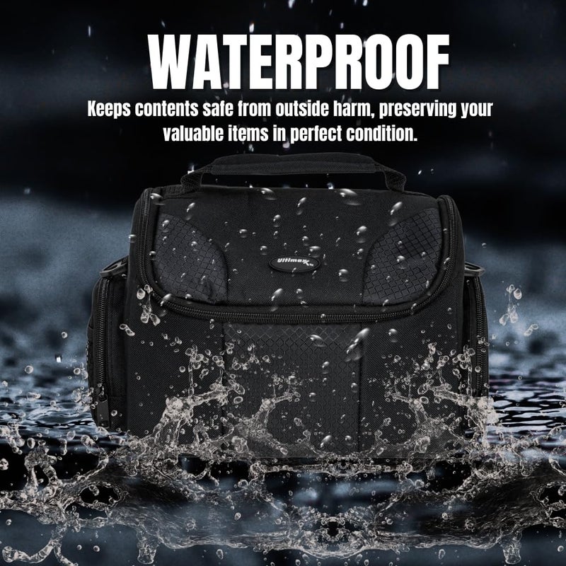 Ultimaxx Large SLR/DSLR Camera Deluxe Padded Gadget Bag/Carrying Case with Shoulder Strap for Sony,Nikon, Canon, Olympus, Pentax, Panasonic, Samsung & Many More Cameras & Camcorders - Image 5